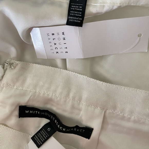 WHBM size 6 white fringe 2 piece skirt top set - Picture 10 of 13